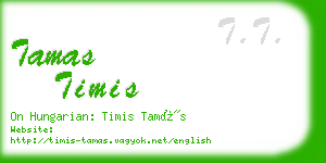 tamas timis business card